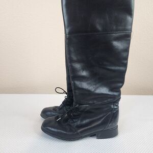 Blondo Size 6.5 B Black Leather Waterproof Knee High Riding Boots